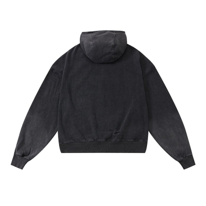 Maychao Heavy Washed And Worn Destroyed Denim Jacket