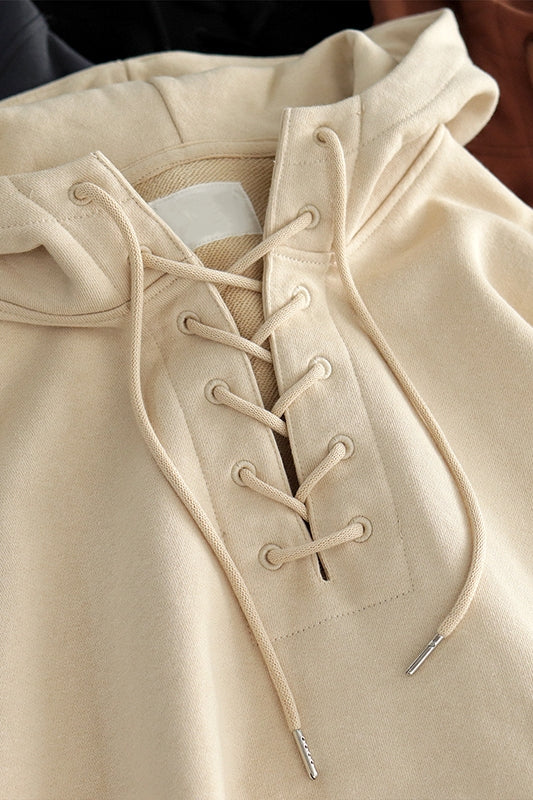 Japanese Loose Plus High Sense Of Chic Drawstring Hooded Sweater