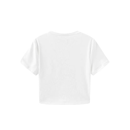 Womens Cropped Short-sleeve T-shirt Top